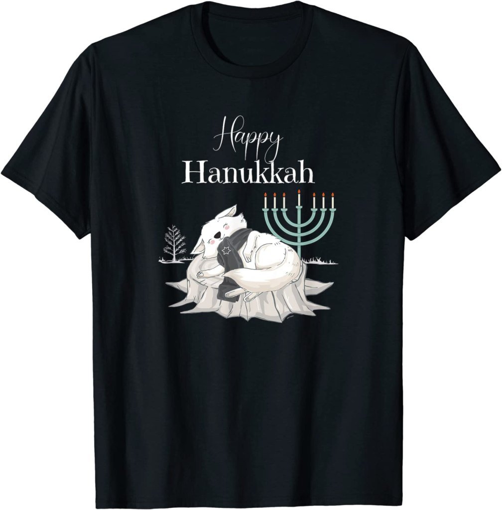 T-shirt Chaton Happy Hanukkah