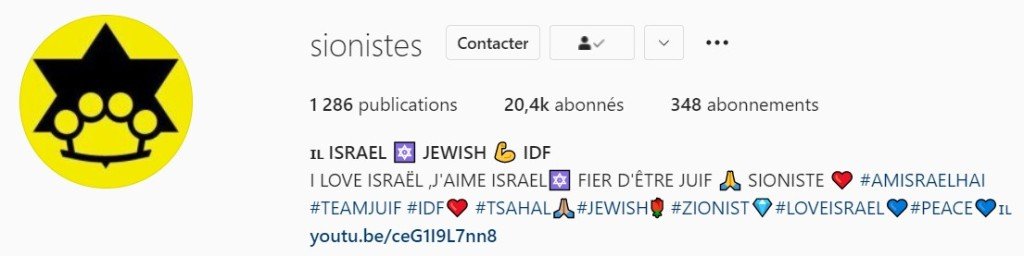 compte instagram sionistes 