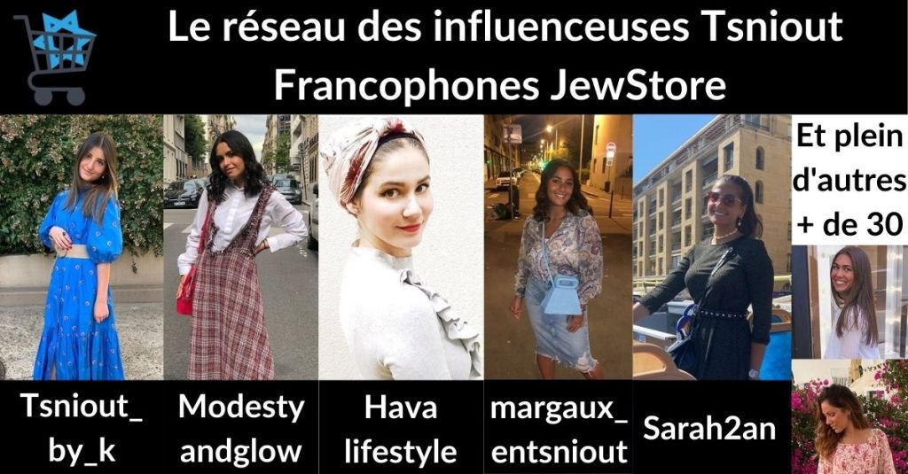 Bannière image réseau des influenceuses juives tsniout francophones jewstore 