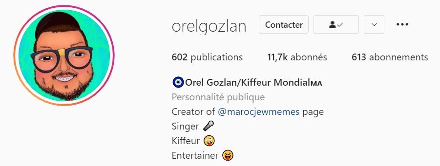 Orel Gozlan compte Instagram 