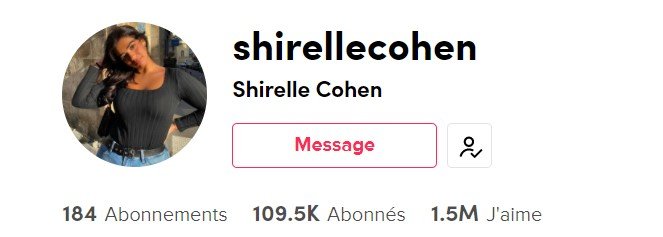 Shirelle Cohen abonnés tiktok